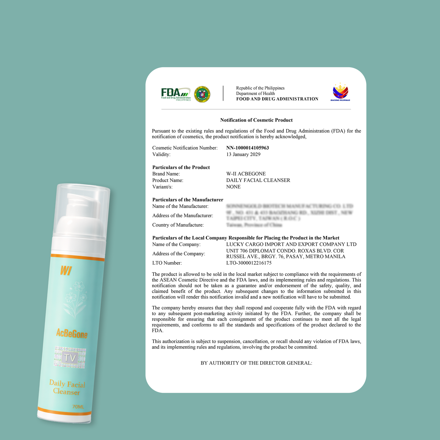 Acbegone Daily Facial Cleanser